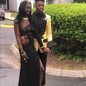 black one sleeve elegant dress